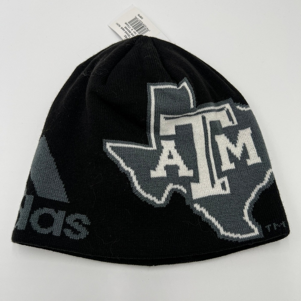Adidas Texas A&M Aggies Knit Beanie Hat One Size Fits All Black Gray